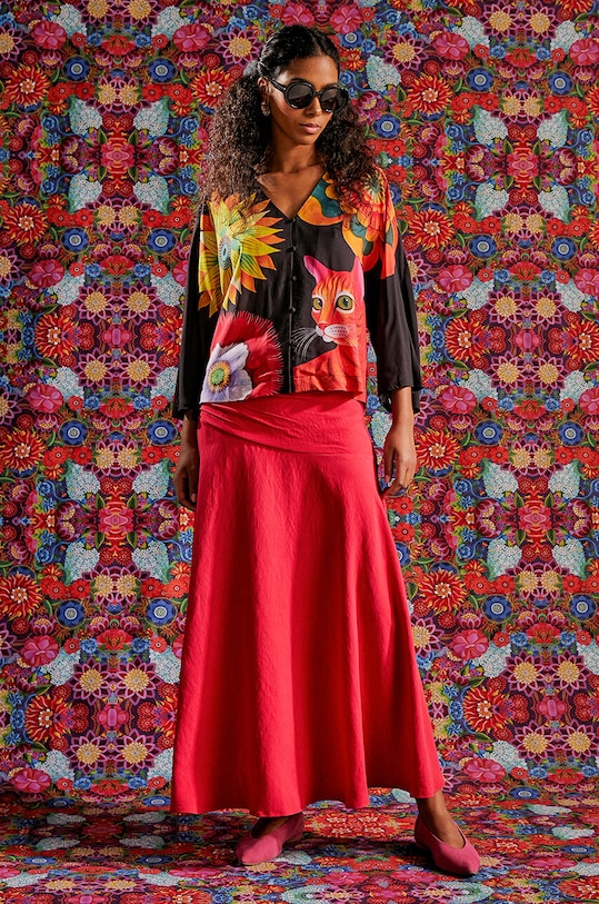 Bluzka damska z kolekcji Jane Tattersfield x Medicine kolor czarny casual czarny RS24.BKD851