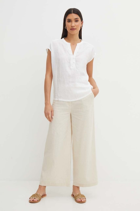 Medicine bluzka lniana RS24.BKD906 biały RS24