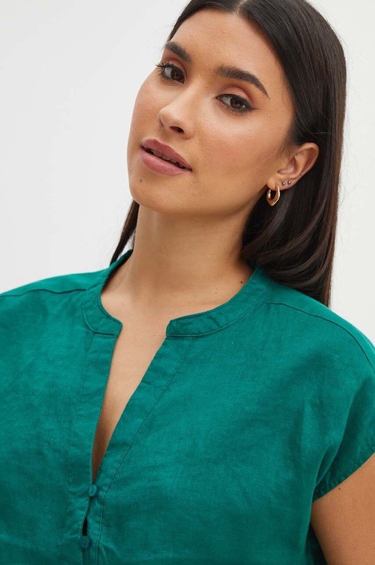 Bluzka lniana damska kolor zielony zielony RS24.BKD906