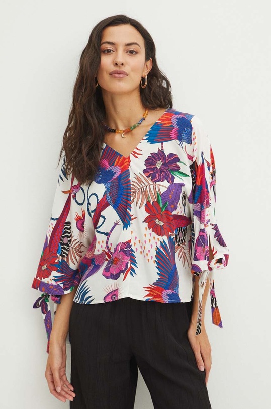 Blúzka dámska biela farba regular biela RS24.BKDB03