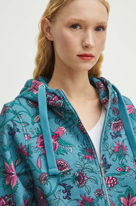 Bluza damska wzorzysta kolor turkusowy wzorzyste turkusowy RS24.BLD011