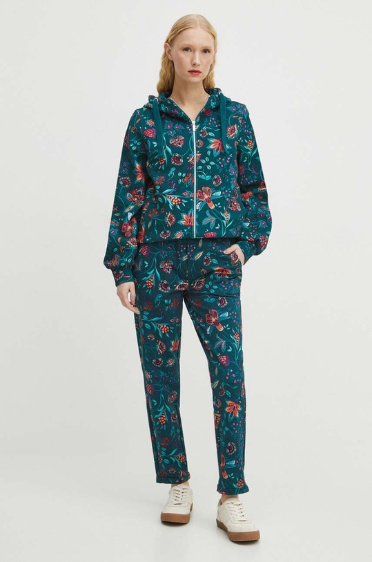 Mikina dámska zelená farba RS24.BLD011 tyrkysová RS24