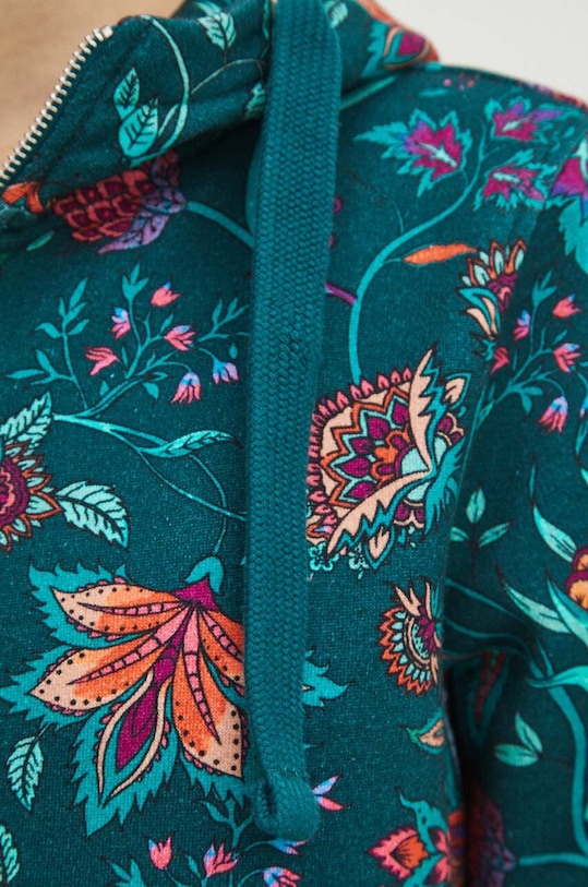 Mikina dámska zelená farba RS24.BLD011 tyrkysová