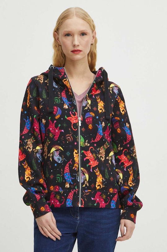 Bluza damska wzorzysta kolor czarny wzorzyste czarny RS24.BLD011