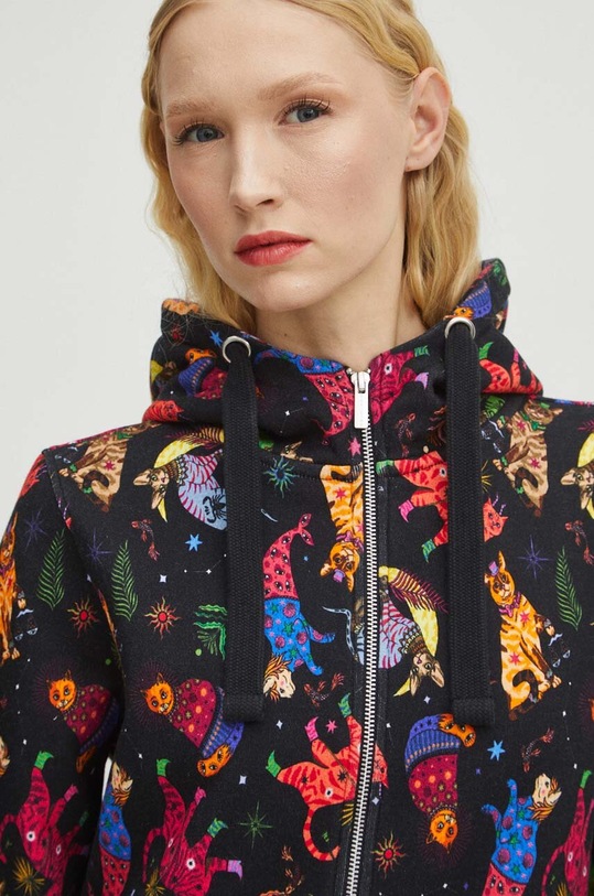 Bluza damska wzorzysta kolor czarny czarny RS24.BLD011