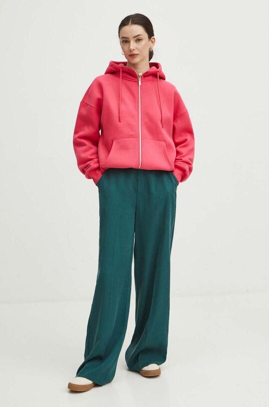 Bluza damska z kapturem gładka kolor różowy RS24.BLD030 różowy RS24