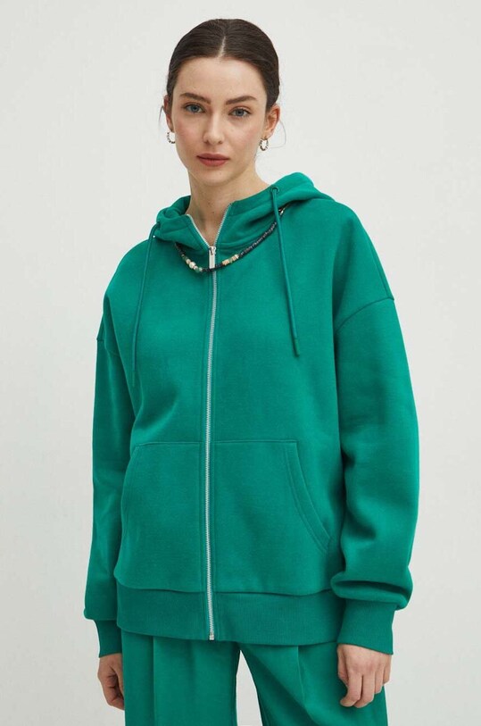 Bluza damska z kapturem gładka kolor zielony RS24.BLD030 zielony RS24