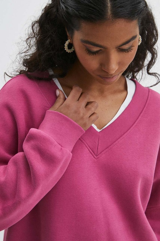 Bluza damska gładka kolor różowy różowy RS24.BLD050