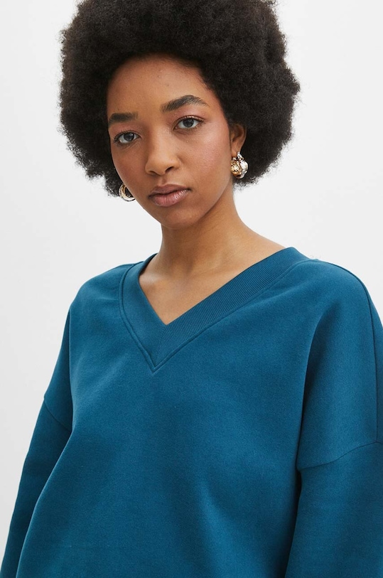 Bluza damska gładka kolor zielony turkusowy RS24.BLD050