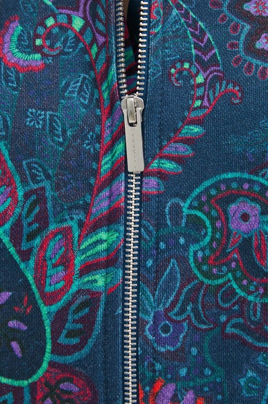 Bluza bawełniana damska wzorzysta kolor granatowy RS24.BLD051