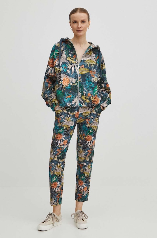 Bluza bawełniana damska wzorzysta kolor turkusowy RS24.BLD051 turkusowy RS24