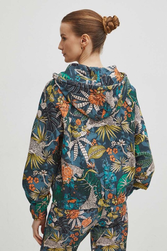 Odzież Bluza bawełniana damska wzorzysta kolor turkusowy RS24.BLD051 turkusowy