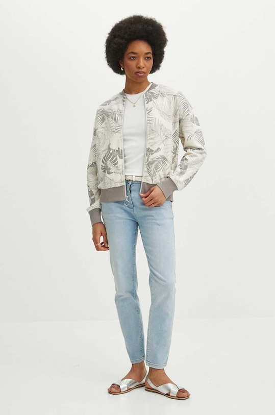 Mikina dámska béžová farba s elastanom béžová RS24.BLD070