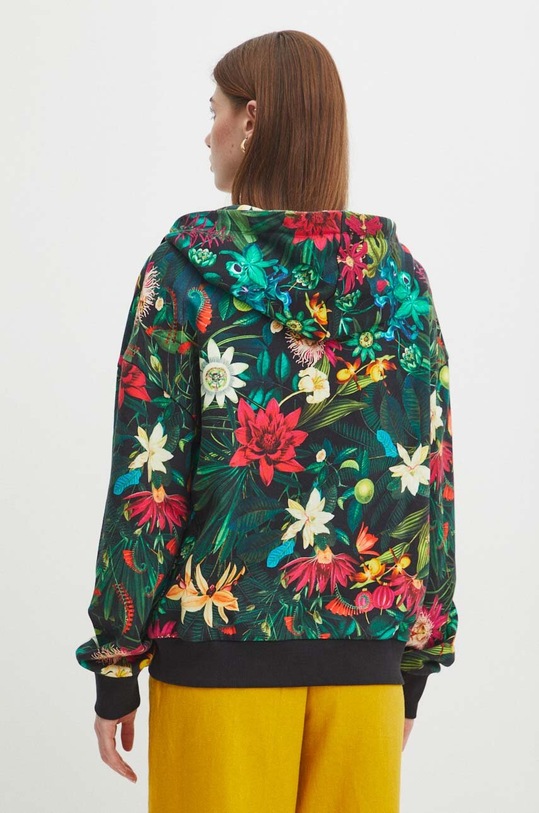 Odzież Bluza damska z kapturem wzorzysta kolor czarny RS24.BLD090 czarny
