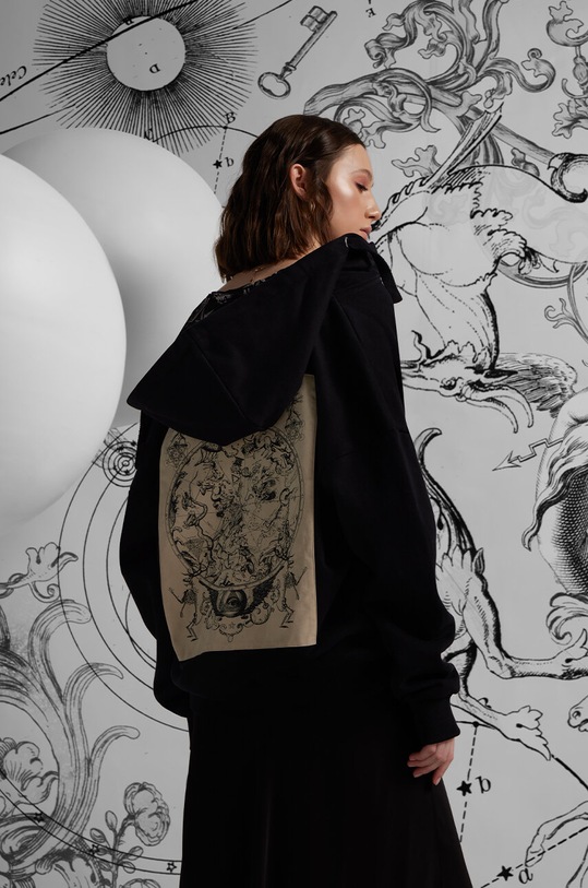 Bluza damska z kapturem z kolekcji Zodiak kolor czarny pozostałe czarny RS24.BLD150