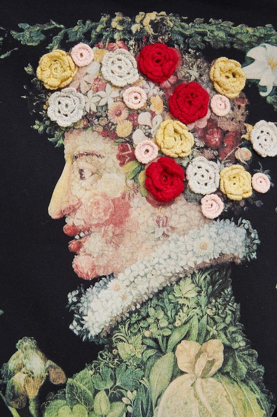 Bavlnená mikina dámska z kolekcie Eviva L'arte čierna farba RS24.BLD250