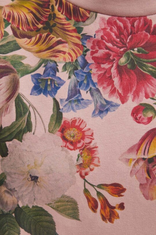 Bluza bawełniana damska w kwiaty kolor różowy RS24.BLD302 różowy