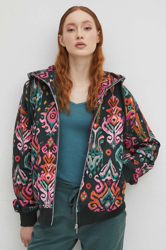 Mikina dámska zelená farba s elastanom tyrkysová RS24.BLD501