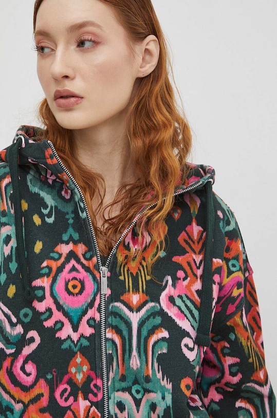 Mikina dámska zelená farba tyrkysová RS24.BLD501