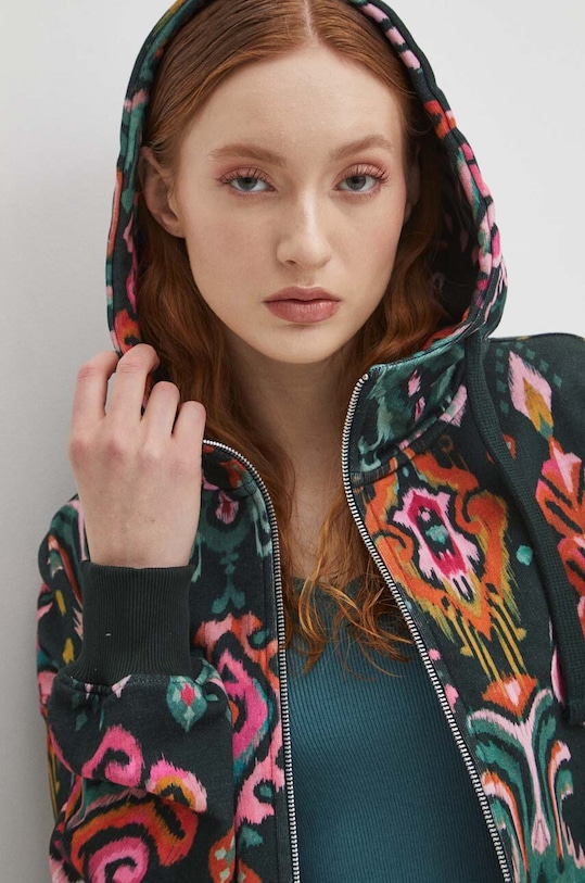 Mikina dámska zelená farba RS24.BLD501 tyrkysová