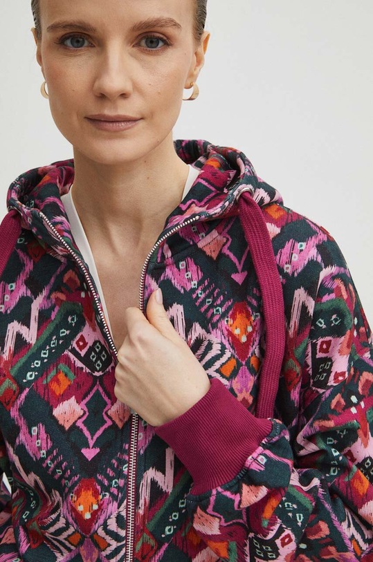 Bluza damska wzorzysta kolor multicolor z elastanem multicolor RS24.BLD501