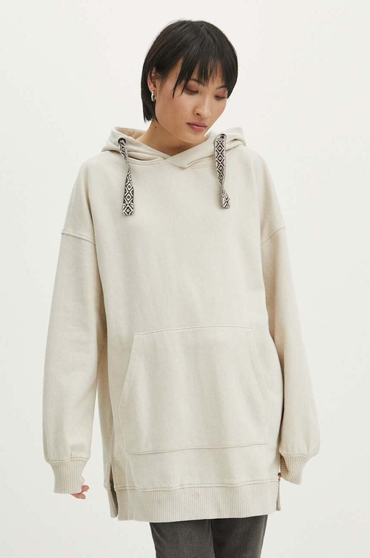 Bluza damska z nadrukiem kolor beżowy RS24.BLD602 beżowy RS24