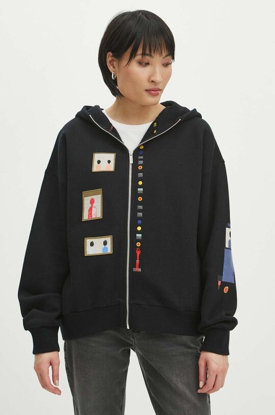 Bluza damska z kolekcji Jerzy Nowosielski x Medicine kolor czarny RS24.BLD650 czarny RS24