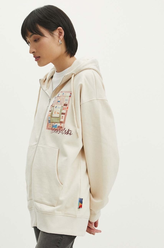 Mikina dámska z kolekcie Jerzy Nowosielski x Medicine béžová farba RS24.BLD651 béžová RS24