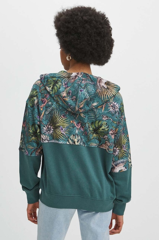 Oblečenie Mikina dámska zelená farba RS24.BLD700 tyrkysová