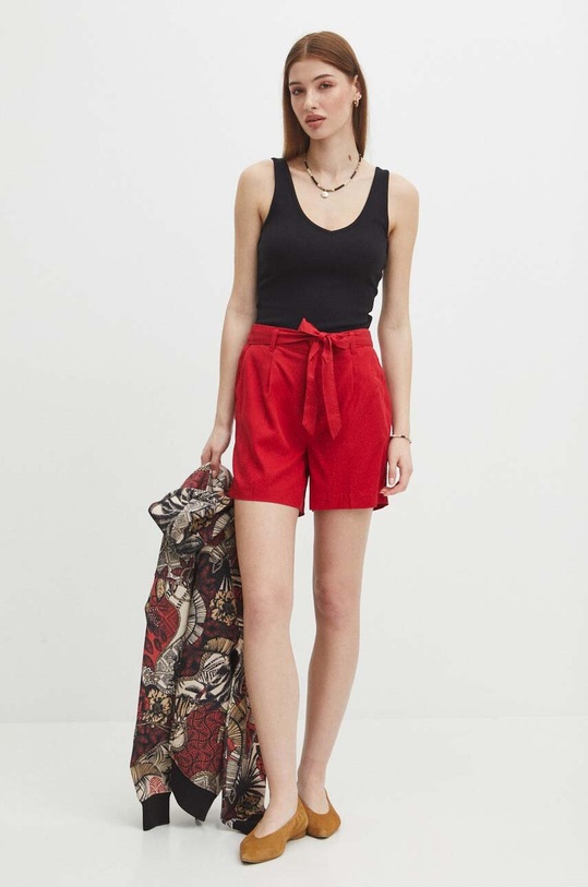 Bluza damska z kapturem wzorzysta kolor brązowy RS24.BLDA02 brązowy RS24