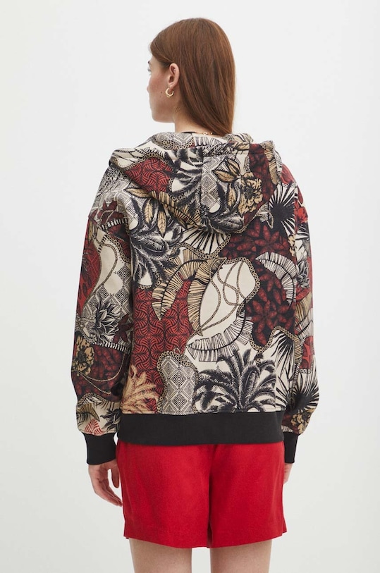 Odzież Bluza damska z kapturem wzorzysta kolor brązowy RS24.BLDA02 brązowy