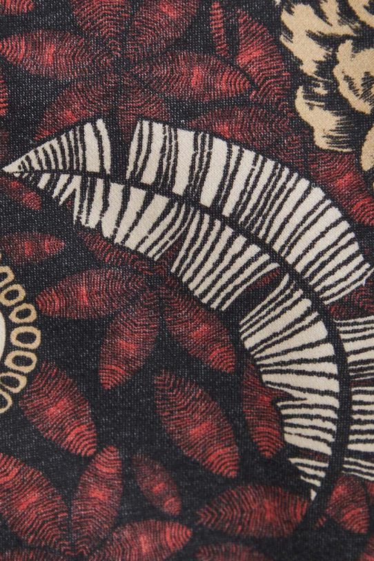 Bluza damska z kapturem wzorzysta kolor brązowy RS24.BLDA02