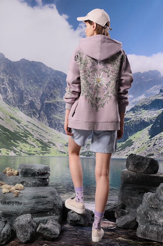 Mikina dámská z kolekce Tatra National Park x Medicine fialová barva s elastanem fialová RS24.BLDA50