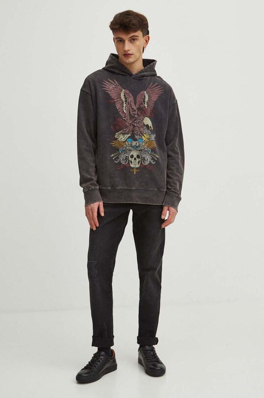 Bluza męska z nadrukiem kolor szary RS24.BLM401 szary RS24