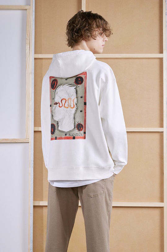 Mikina pánská z kolekce Graphics Series béžová barva s elastanem béžová RS24.BLM450