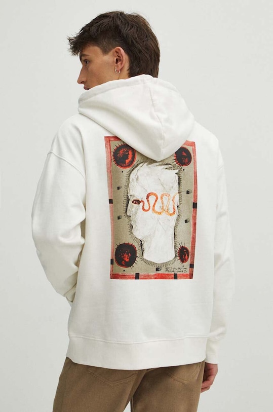 Mikina pánská z kolekce Graphics Series béžová barva béžová RS24.BLM450