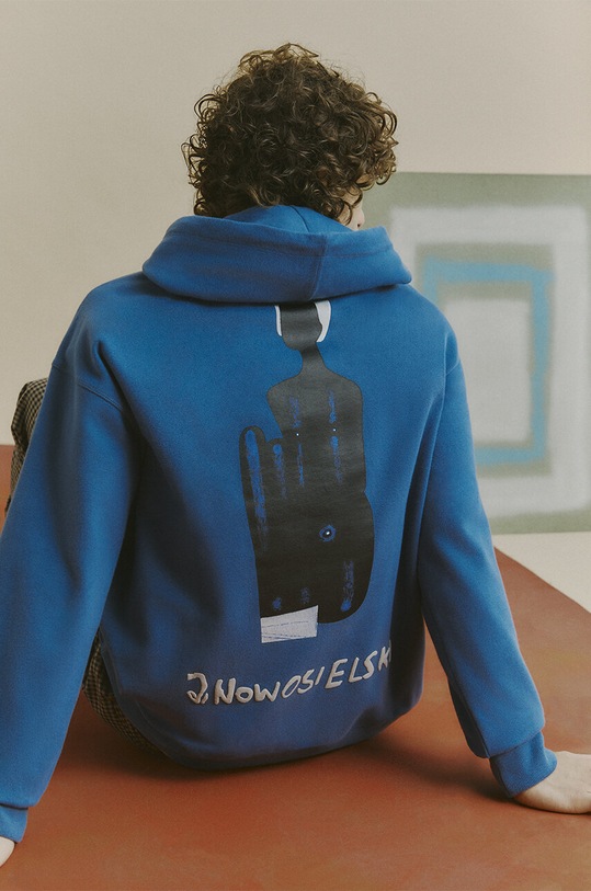Mikina pánská z kolekce Jerzy Nowosielski x Medicine modrá barva další modrá RS24.BLM670