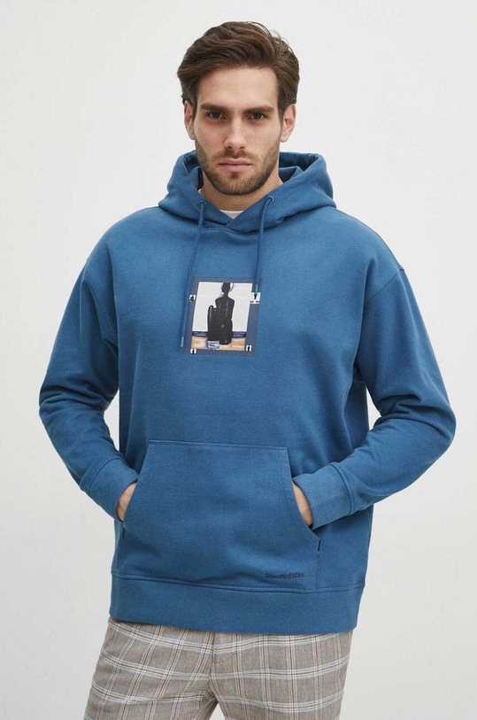 Mikina pánská z kolekce Jerzy Nowosielski x Medicine modrá barva RS24.BLM670 modrá