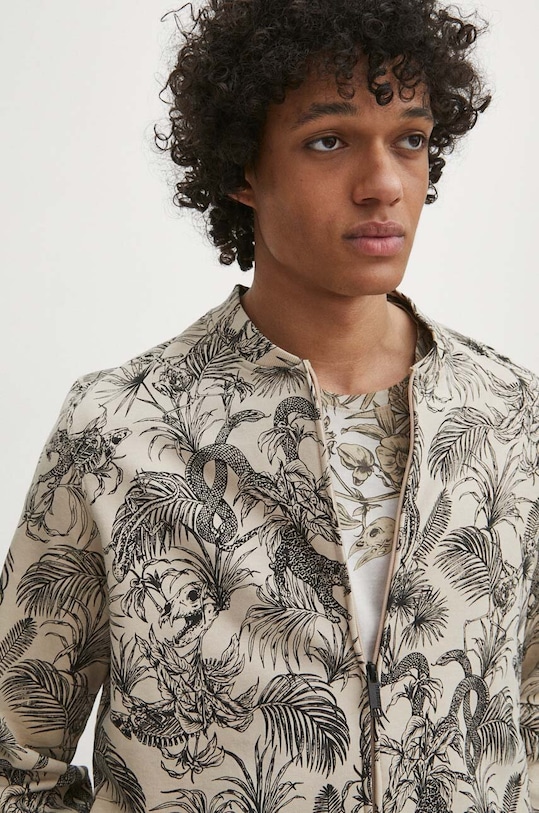 Bluza bawełniana męska wzorzysta kolor beżowy RS24.BLM720 beżowy