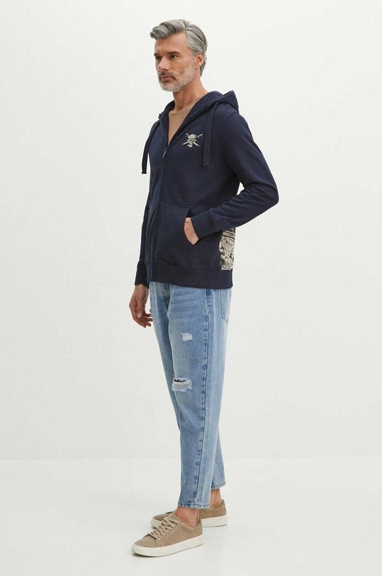 Mikina pánská s kapucí s potiskem tmavomodrá barva RS24.BLM801 námořnická modř RS24