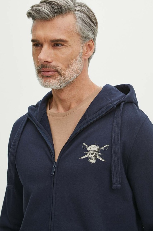 Mikina pánská s kapucí s potiskem tmavomodrá barva RS24.BLM801 námořnická modř