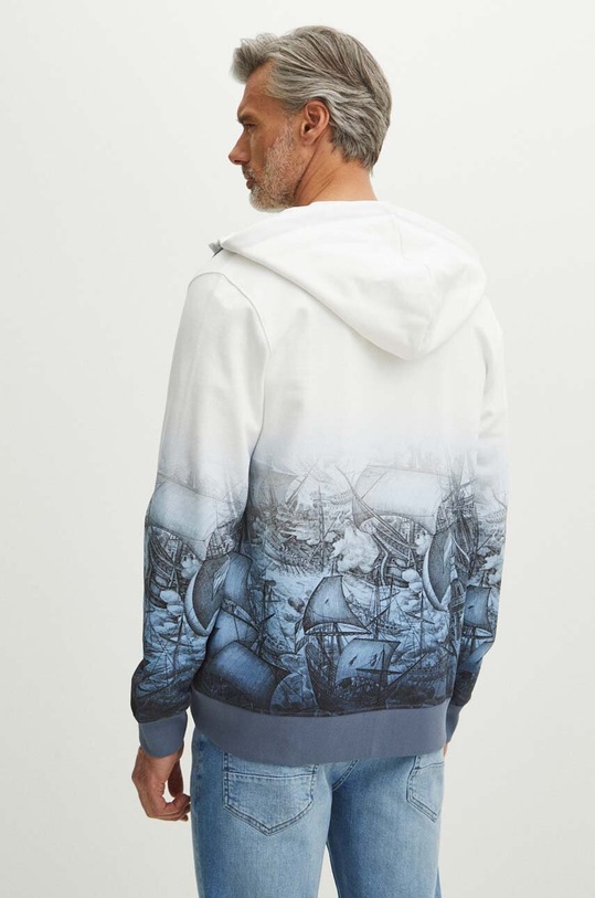 Odzież Bluza męska z kapturem wzorzysta kolor niebieski RS24.BLM802 niebieski