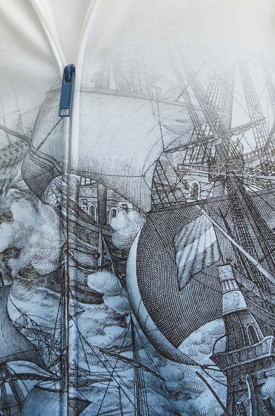 Bluza męska z kapturem wzorzysta kolor niebieski RS24.BLM802 niebieski