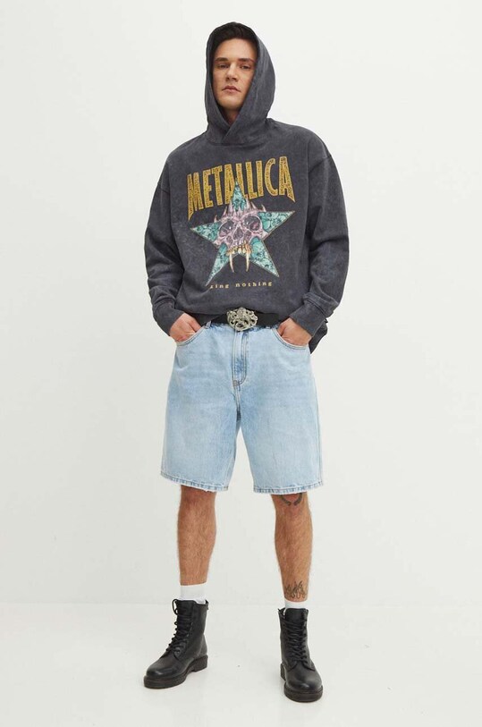 Odzież Bluza męska z kapturem Metallica kolor szary RS24.BLMB50 szary