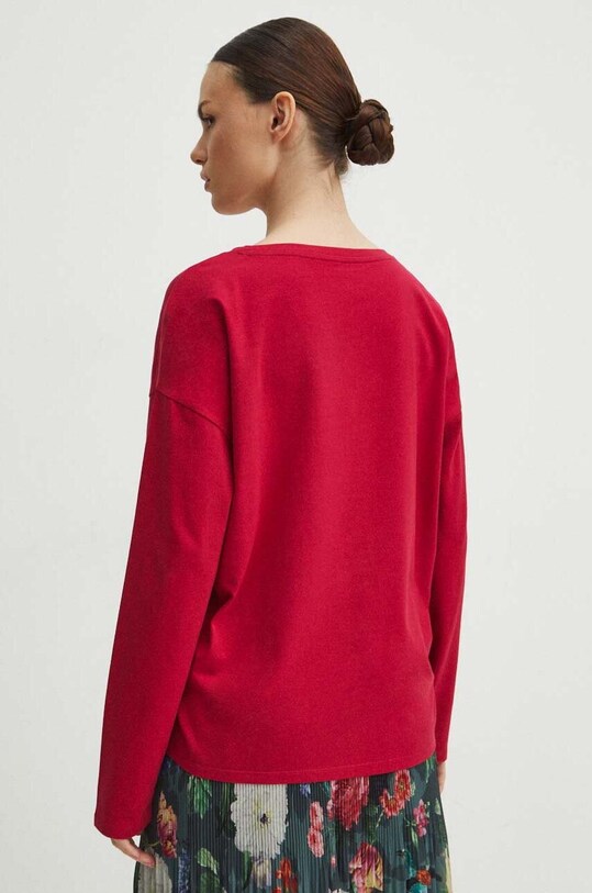 Odzież Longsleeve bawełniany damski z domieszką elastanu kolor różowy RS24.BUD030 różowy