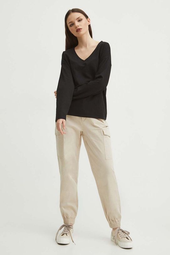 Medicine longsleeve bawełniany z elastanem czarny RS24.BUD030