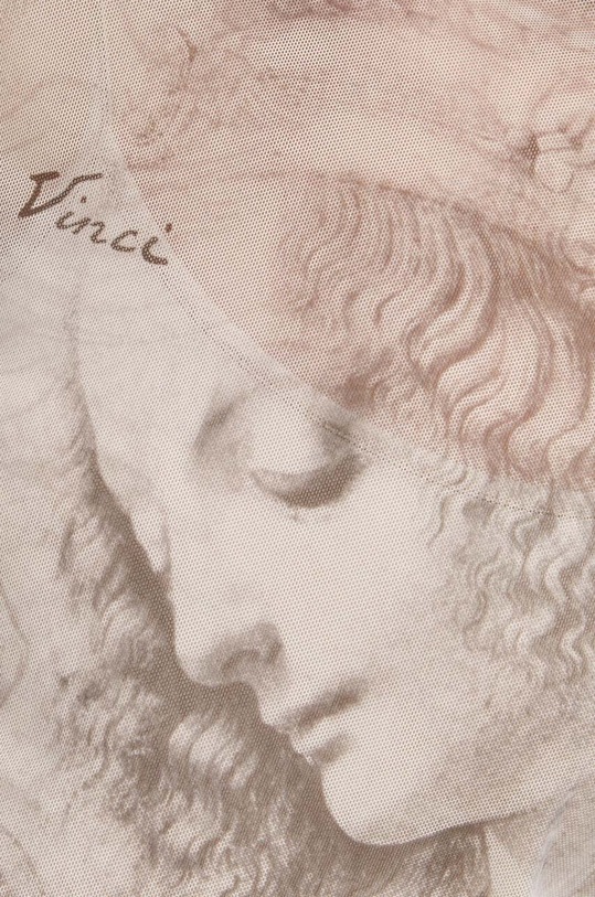 Longsleeve damski z kolekcji Eviva L'arte wzorzysty kolor beżowy RS24.BUD250