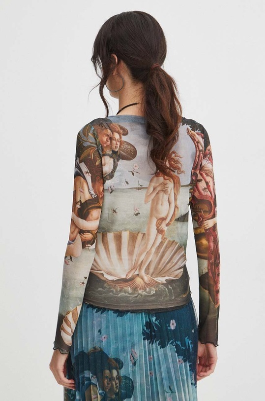 Longsleeve damski z kolekcji Eviva L'arte wzorzysty kolor multicolor multicolor RS24.BUD250