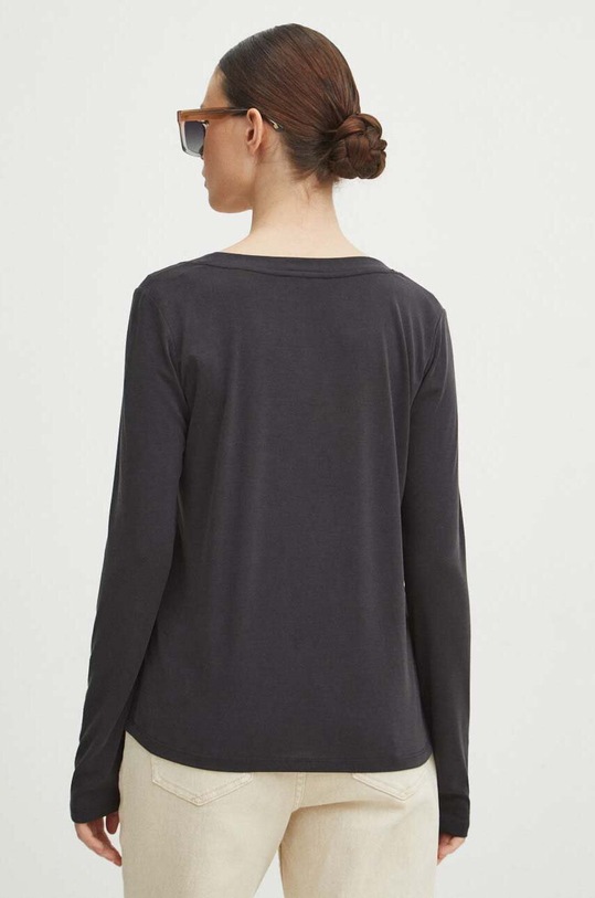 Odzież Longsleeve damski z domieszką elastanu gładki kolor szary RS24.BUD303 szary