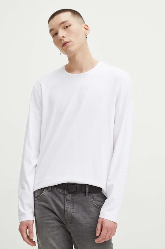 Medicine longsleeve bawełniany z elastanem biały RS24.BUM010